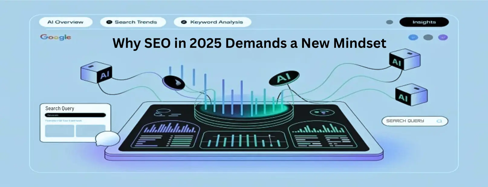 Illustration of AI Overview shaping the future of SEO in 2025